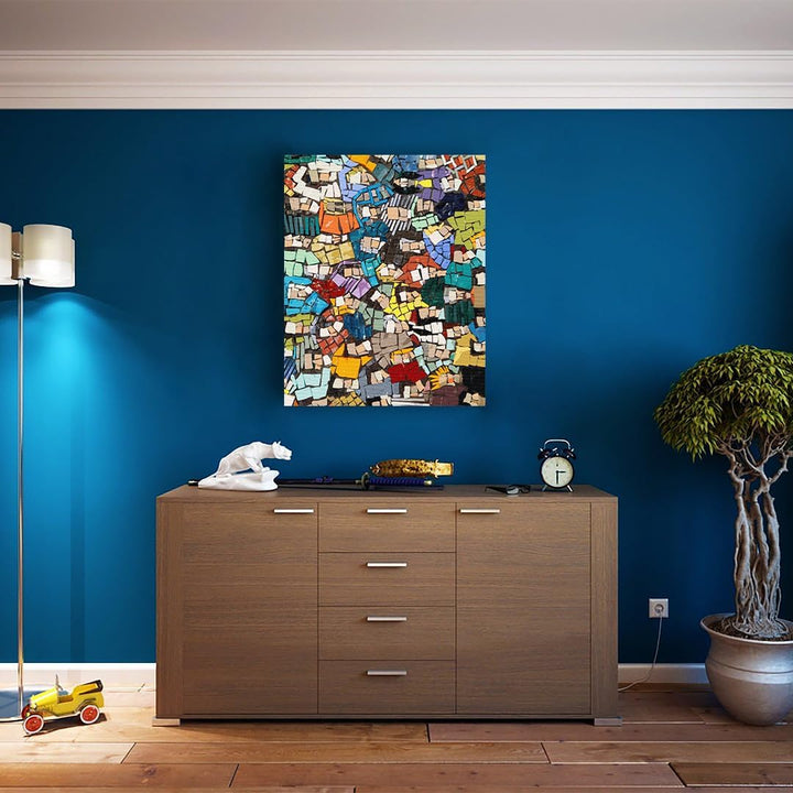 Artnapi Malen nach Zahlen Erwachsene mit Rahmen | DIY Handgemalt | Bunte Mosaik-Abstraktion| Kit für