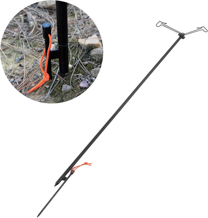 Topyond Camping-Laternenständer, Leichter, höhenverstellbarer, zusammenklappbarer Stab, Mehrzweck-La