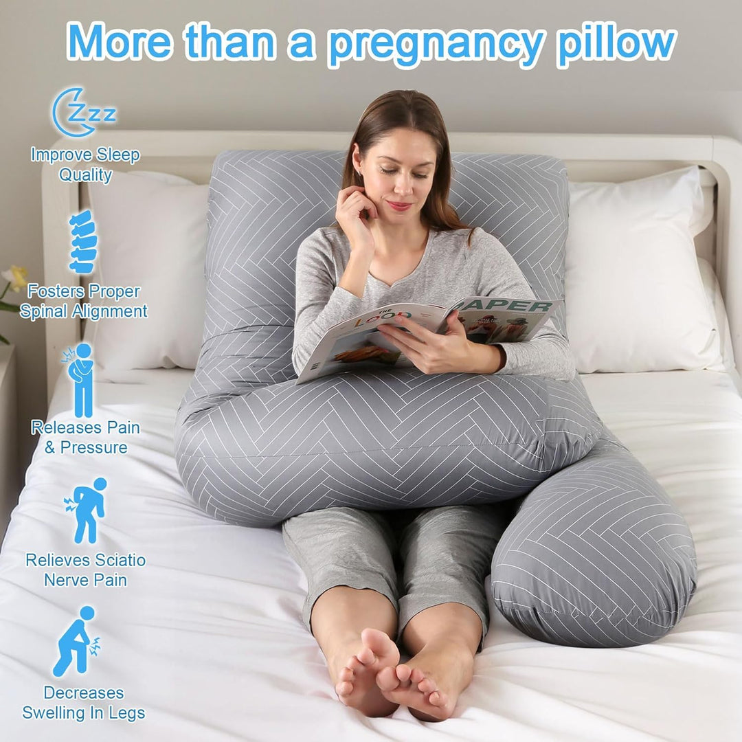 Körperkissen mit bezug, Seitenschläferkissen, U-förmiges Body Pillow, Stützkissen, Schwangerschaftsk
