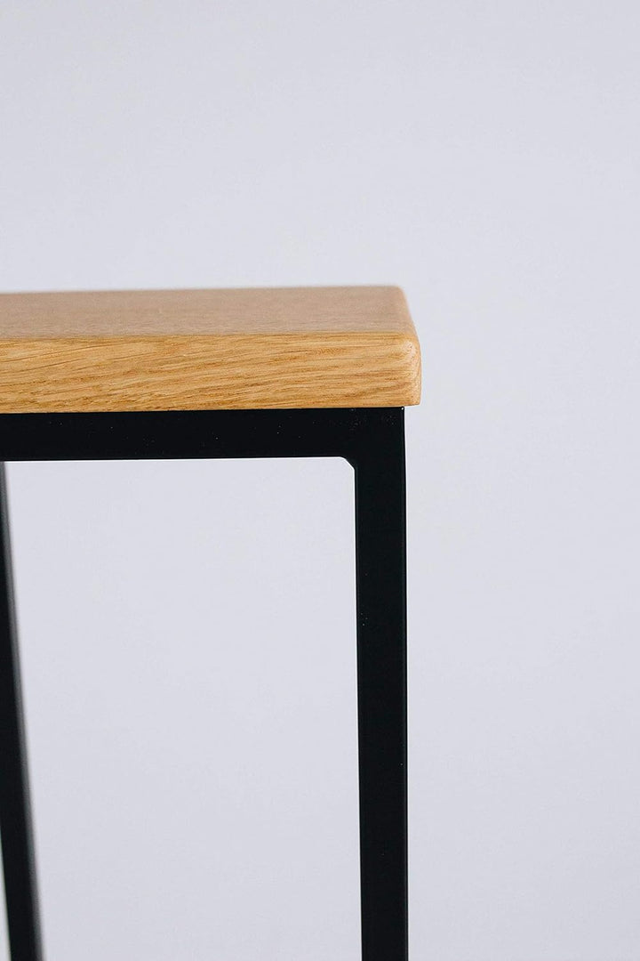 EINE BestLoft Blumensäule Dora aus Eiche - Dekosäule im schlanken Design + Stahlgestell (Gestell Sch