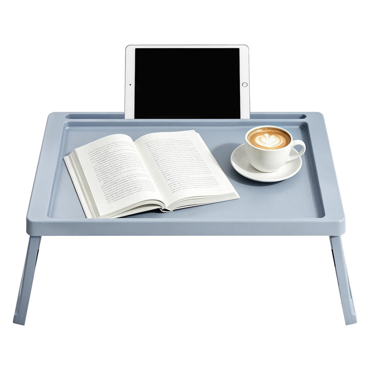 Betttablett Tisch Klappbar, Laptop-Tablett für Bett &amp; Sofa (Grau) | Klapptisch aus Kunststoff für Fr