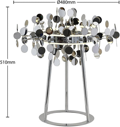 Lucande LED Tischlampe 'Glimmo' dimmbar (Modern) in Chrom aus Aluminium u.a. für Wohnzimmer & Esszim