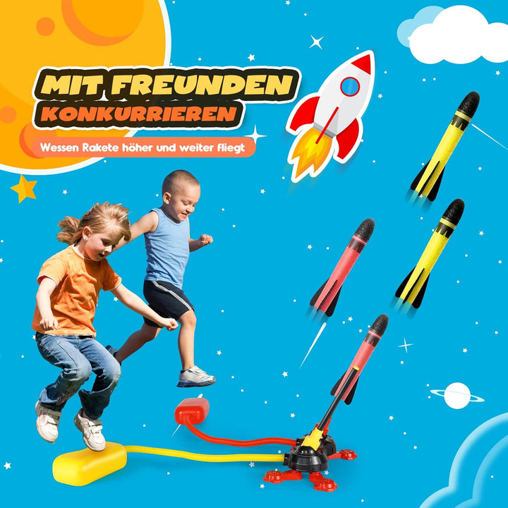 Rakete Luftdruck, Outdoor Spielzeug für Kinder - Geschenke für Jungen Mädchen Doppelt 6pcs, Doppelt