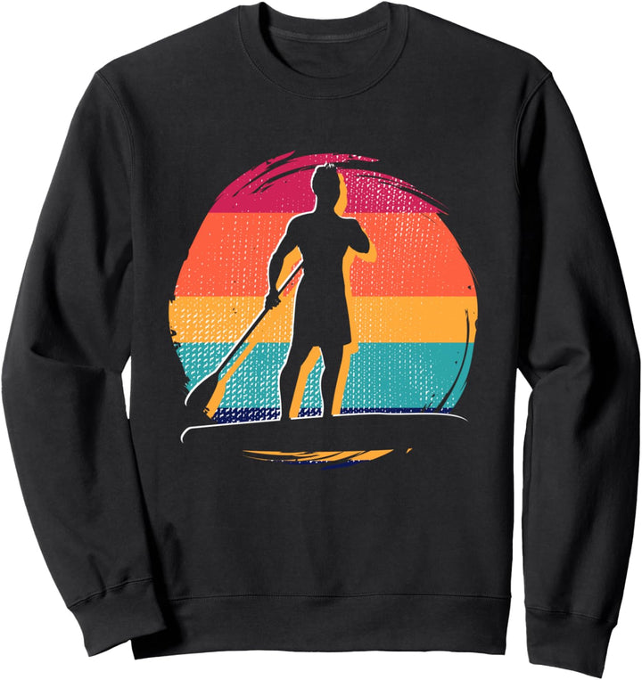 Wassersport Paddelboard SUP Retro Stand Up Paddeln Sweatshirt