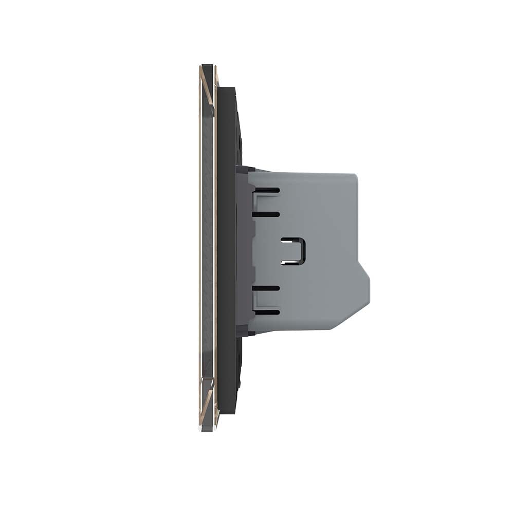 Livolo dimmbarer Wechselschalter/Kreuzschalter Dimmer Lichtschalter Wandschalter LED UP mit Glasblen