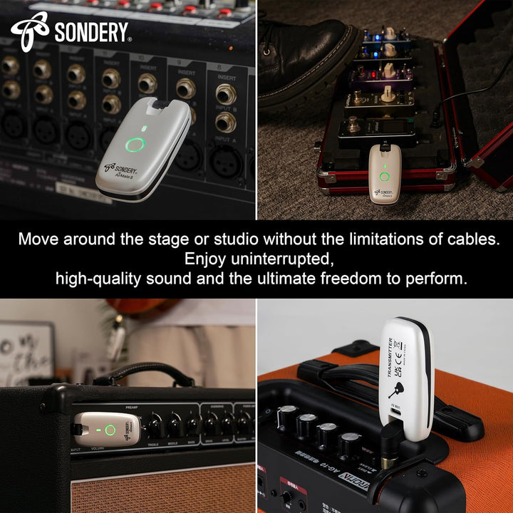 Sondery Drahtloses Gitarren-System: Sender und Empfänger, kompatibel mit mehreren Instrumenten: Gita