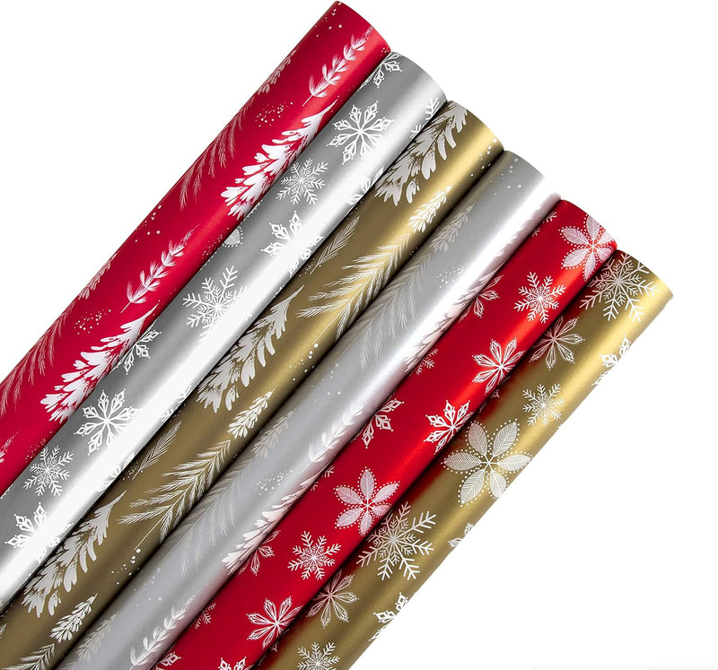 Hallmark Weihnachtliches Geschenkpapier-Set, 18 m, 6 Rollen in 6 Designs Geschenkpapier und Geschenk