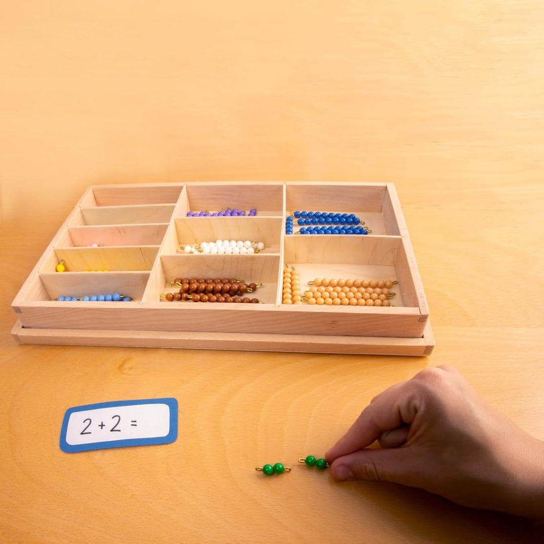 MontiPlu – Farbiges Montessori-Perlenmaterial zum Üben vieler Rechenaufgaben: ideal für Schule, Nach