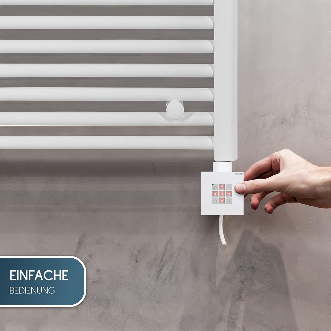 anapont elektrischer Badheizkörper 1175h x 500b - gerade - weiss - Timer-Funktion - Handtuchheizkörp