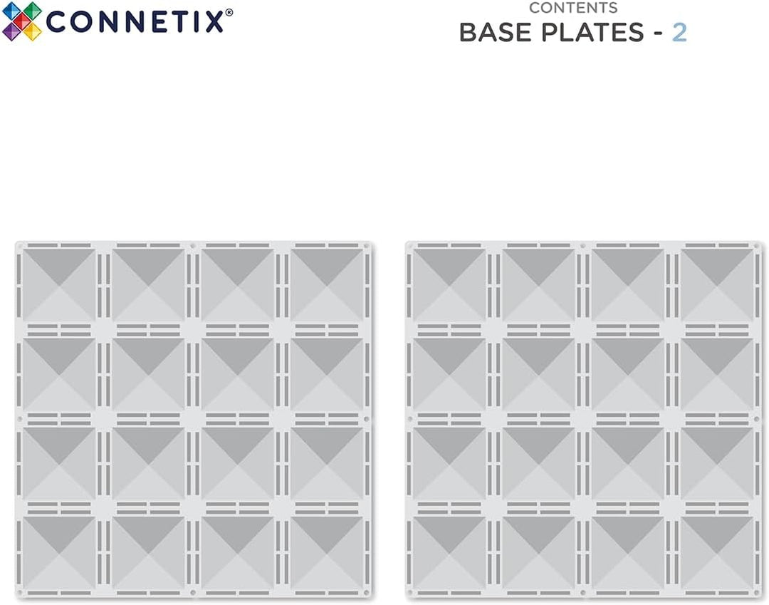 CONNETIX Magnetische Fliesen Klar Grundplatten-Pack, 2 Stück