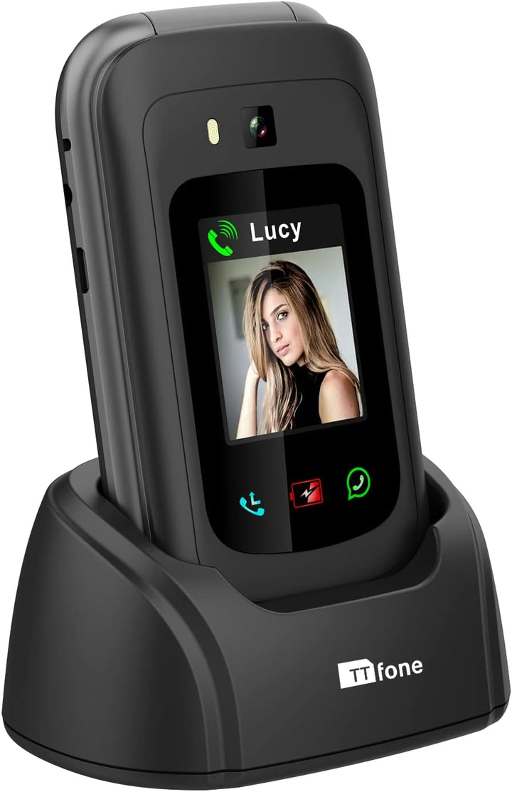 TTfone TT970 Whatsapp 4G Touchscreen Senior Big Button Flip Handy - mit 8MP Kamera und Hörgerät komp