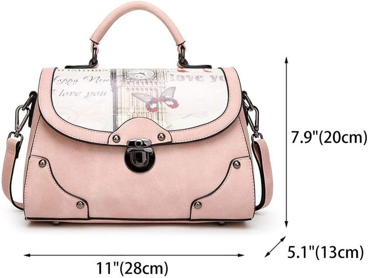 BUKESIYI Damen Tasche Umhängetasche Handtasche Frauen Klein Schultertasche Weekender Lack PU Leder C