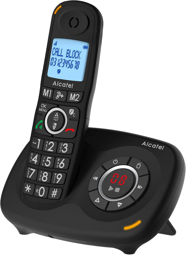 ALCATEL XL 595 B Voice Black mit Anrufbeantworter, Telefon für Senioren mit Blockierung unerwünschte