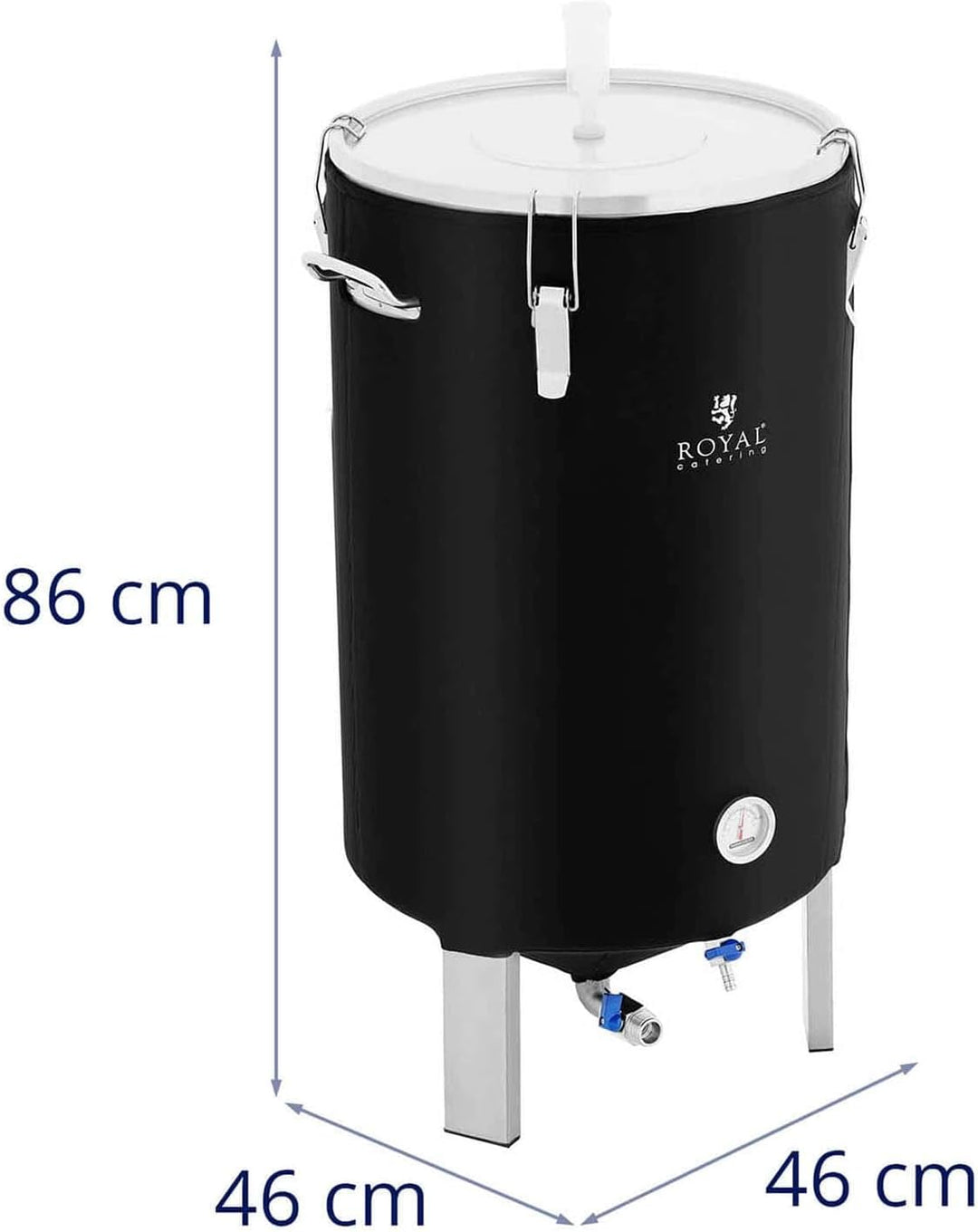 Royal Catering RCBM-70ICF Fermenter 70 l 0-40 °C Edelstahl mit Isoliermantel Gärkessel Fermentierkes