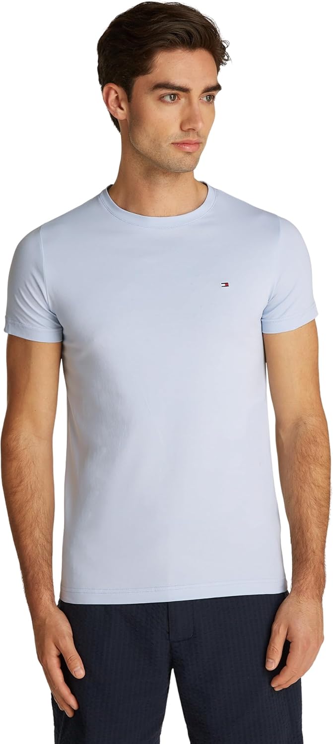 Tommy Hilfiger Herren Kurzarm T-Shirts XS Blue (Breezy Blue), XS Blue (Breezy Blue)