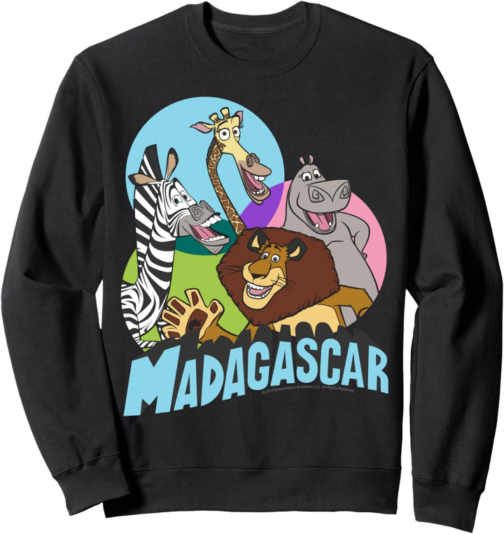 Madagascar Cartoon Group Shot Pop Color Poster Sweatshirt