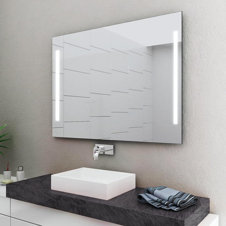 Concept2u® Badspiegel Enjoy Badezimmerspiegel mit 4.000K neutralweisser Beleuchtung 90 cm Breit x 60