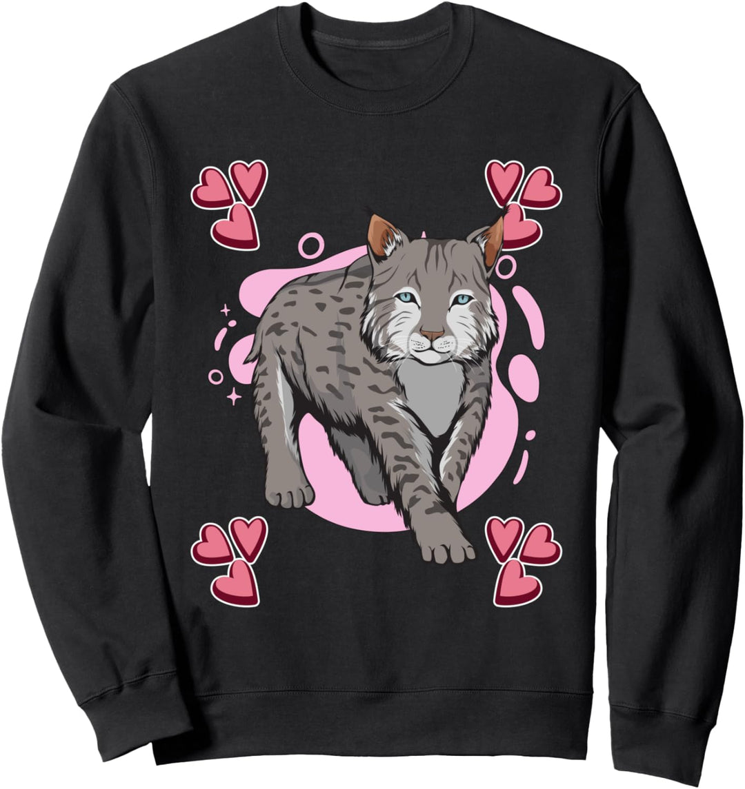 Damen Mädchen Luchse Sachen Herz Design Luchs Sweatshirt