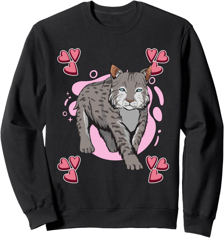 Damen Mädchen Luchse Sachen Herz Design Luchs Sweatshirt