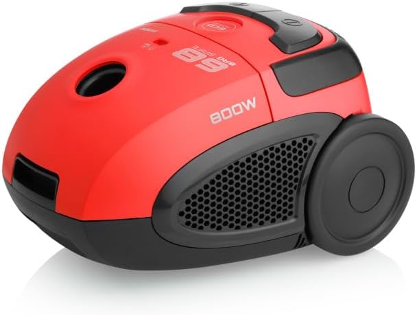 Bodenstaubsauger mit Beutel VC068R I 800W I ECO-Motor I 2l Volumen I Rot