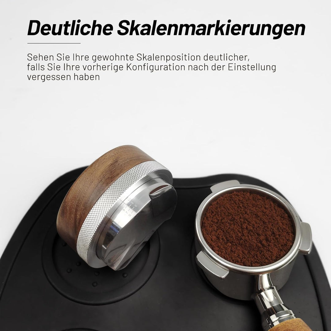 NOTSEK Espresso Distributor 54mm, Walnuss Höhenverstellbar Coffee Distributor für Sage Kaffee Siebtr