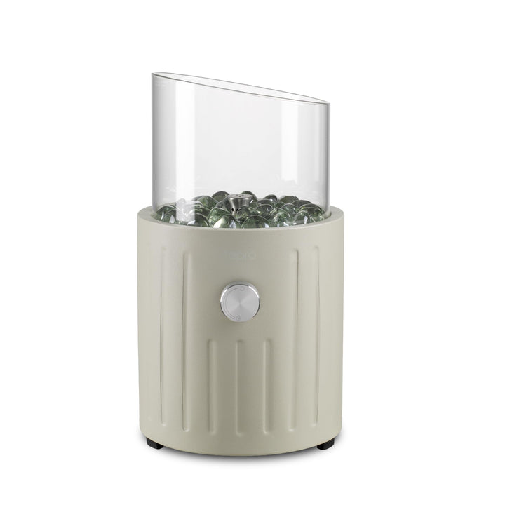 tepro Tischgasfeuerstelle Fluvin, rund geprägt pulverbeschichtet, Edelstahl-Brenner 0,9 kW, Glas-Win