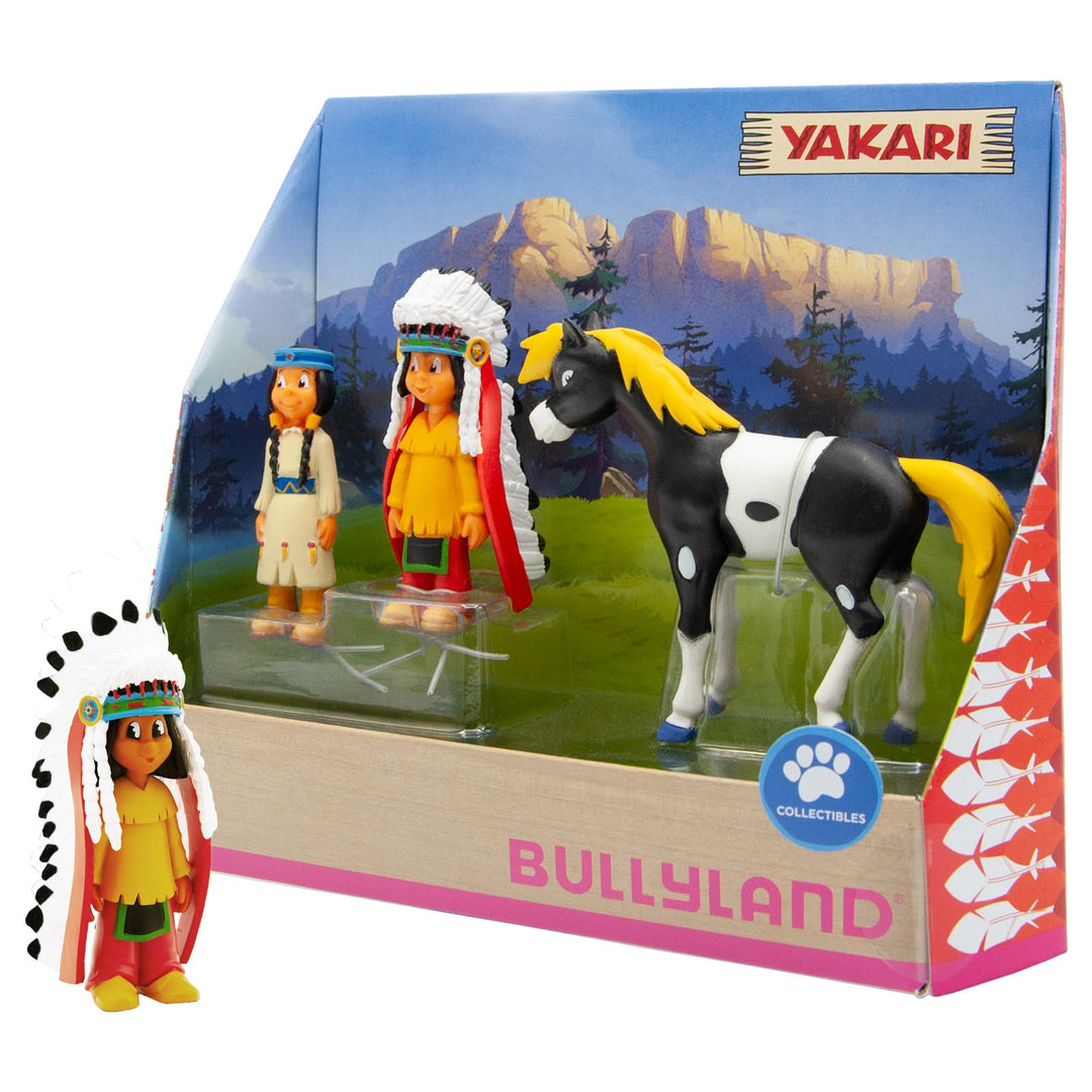 Bullyland 43309 - Spielfiguren Set Indianer Yakari, Regenbogen und kleiner Donner aus Yakari, detail