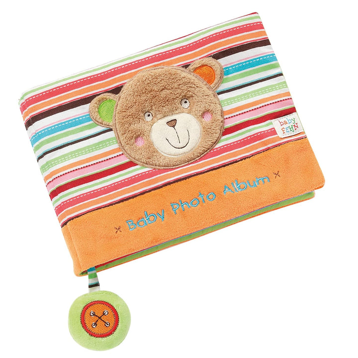 Fehn 091410 Fotobuch Teddy – Weiches Soft-Bilderbuch für 6 Fotos á 10x15 cm – Spielerisch Gesichter