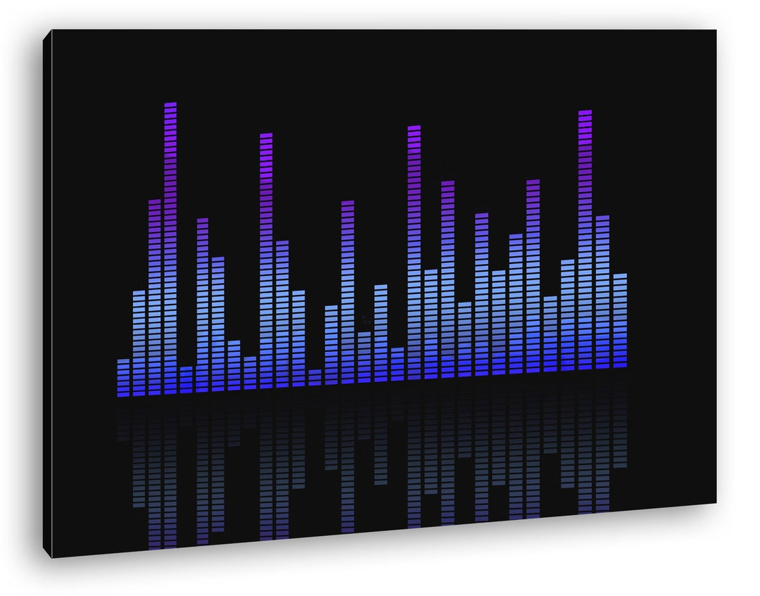 Dark digitale Sound Levels Format: 80x60 als Leinwandbild, Motiv fertig gerahmt auf Echtholzrahmen,