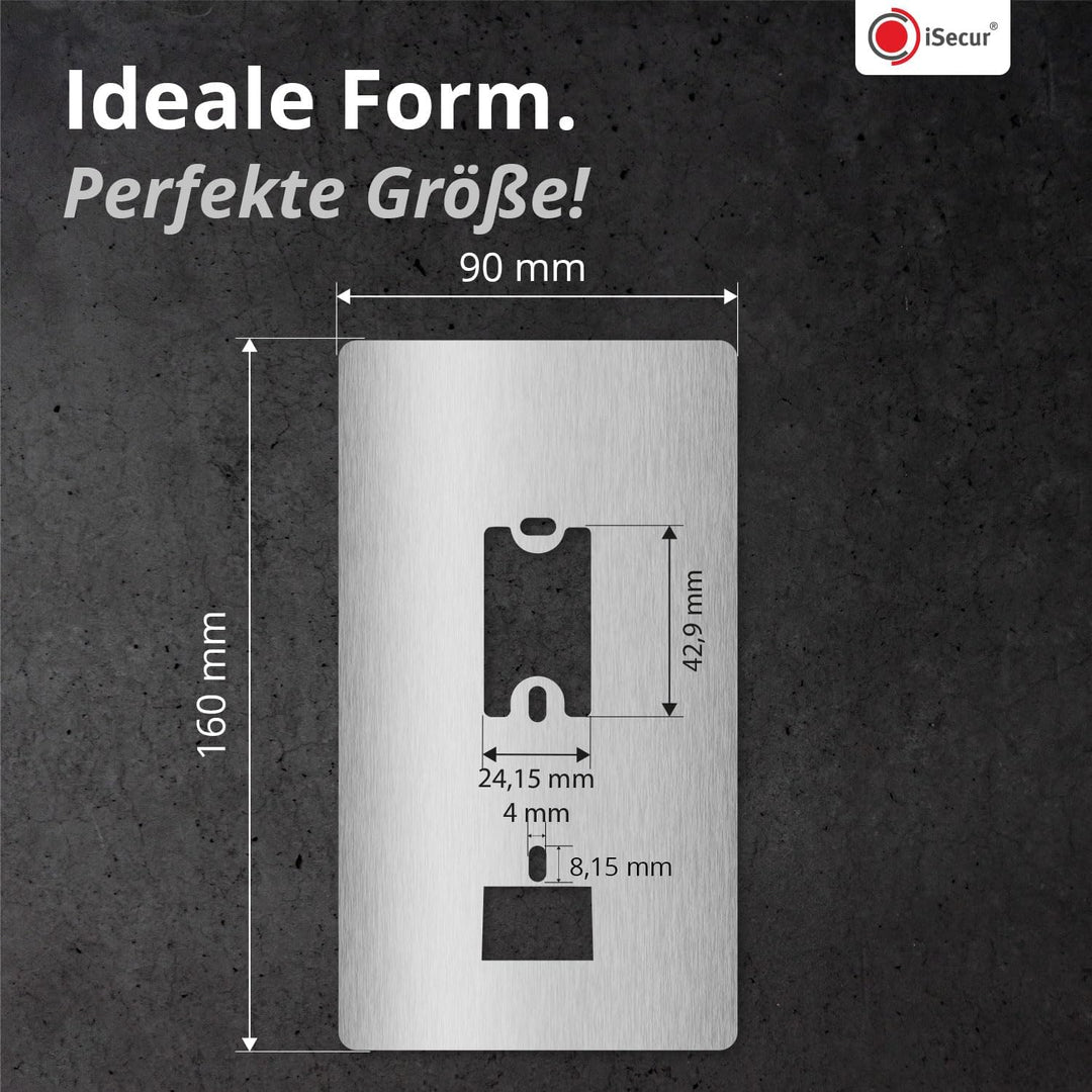 iSecur Edelstahl Blende Blink Akku Videotürklingel 90x160 mm - az177 9 cm x 16 cm, 9 cm x 16 cm