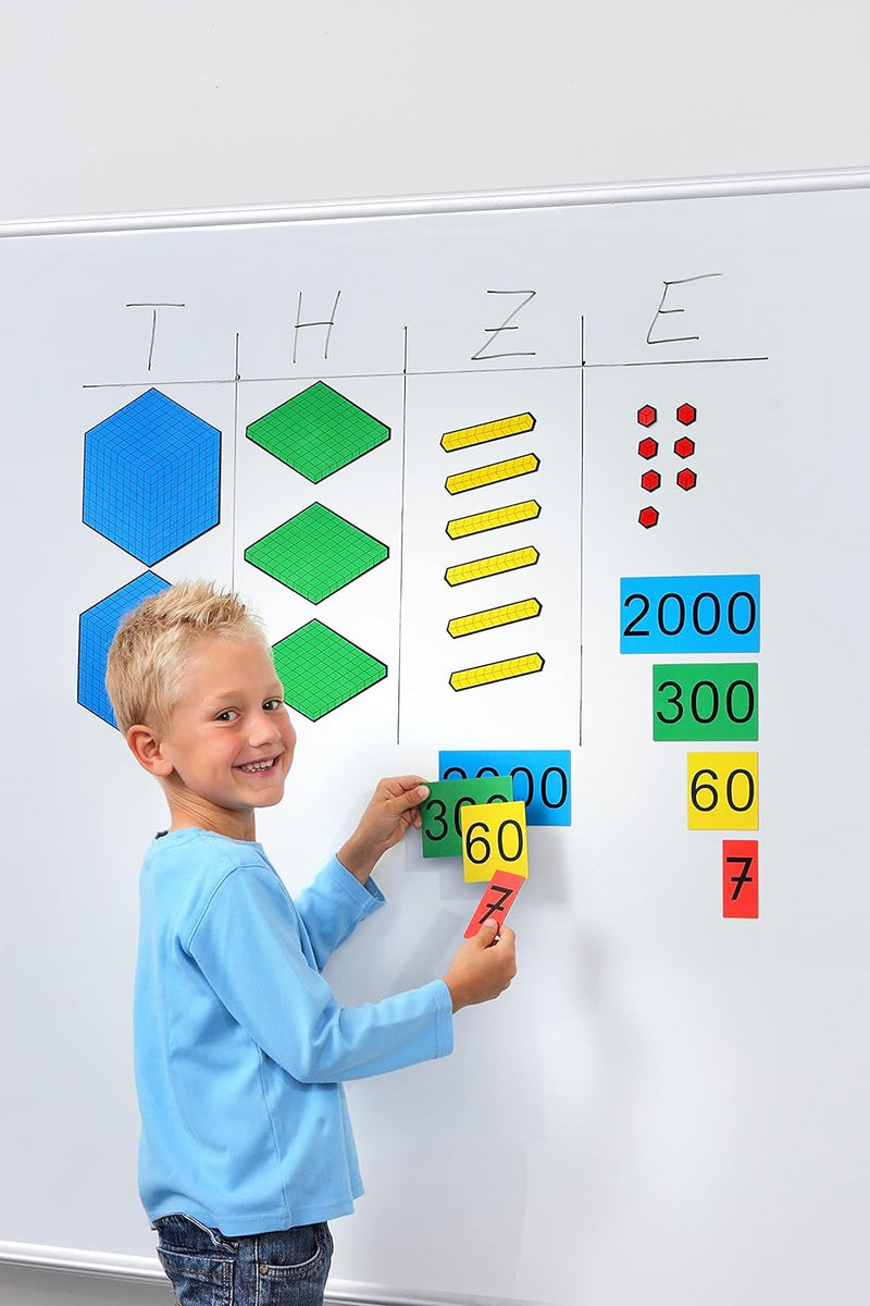 Betzold - Farbiger Zehnerbasis-Satz - Dezimalsystem Zehnersystem magnetisch