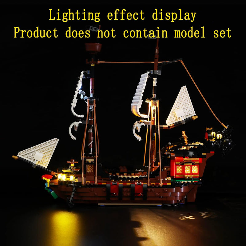 GEAMENT LED Licht-Set (Fernbedienung) Kompatibel mit Lego Piratenschiff (Pirate Ship) - Beleuchtungs