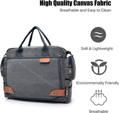 FANDARE Umhängetasche Herrentasche Segeltuch Schultertasche Lehrertasche Laptoptasche für 12.9 Zoll