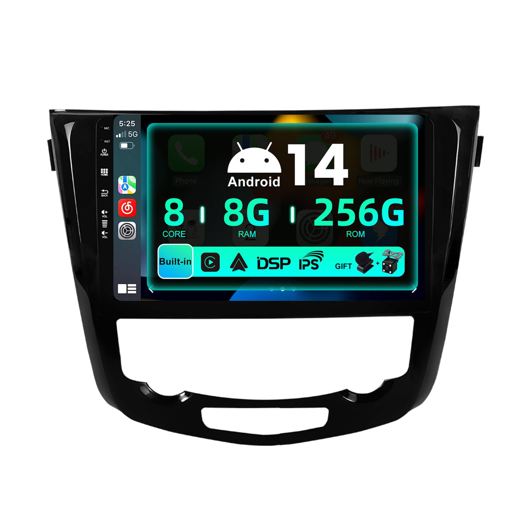 SXAUTO ¦ 8G+256G ¦ Android 12 IPS Autoradio für Nissan X-Trail Qashqai J11 Rouge(2014-2018) - Eingeb
