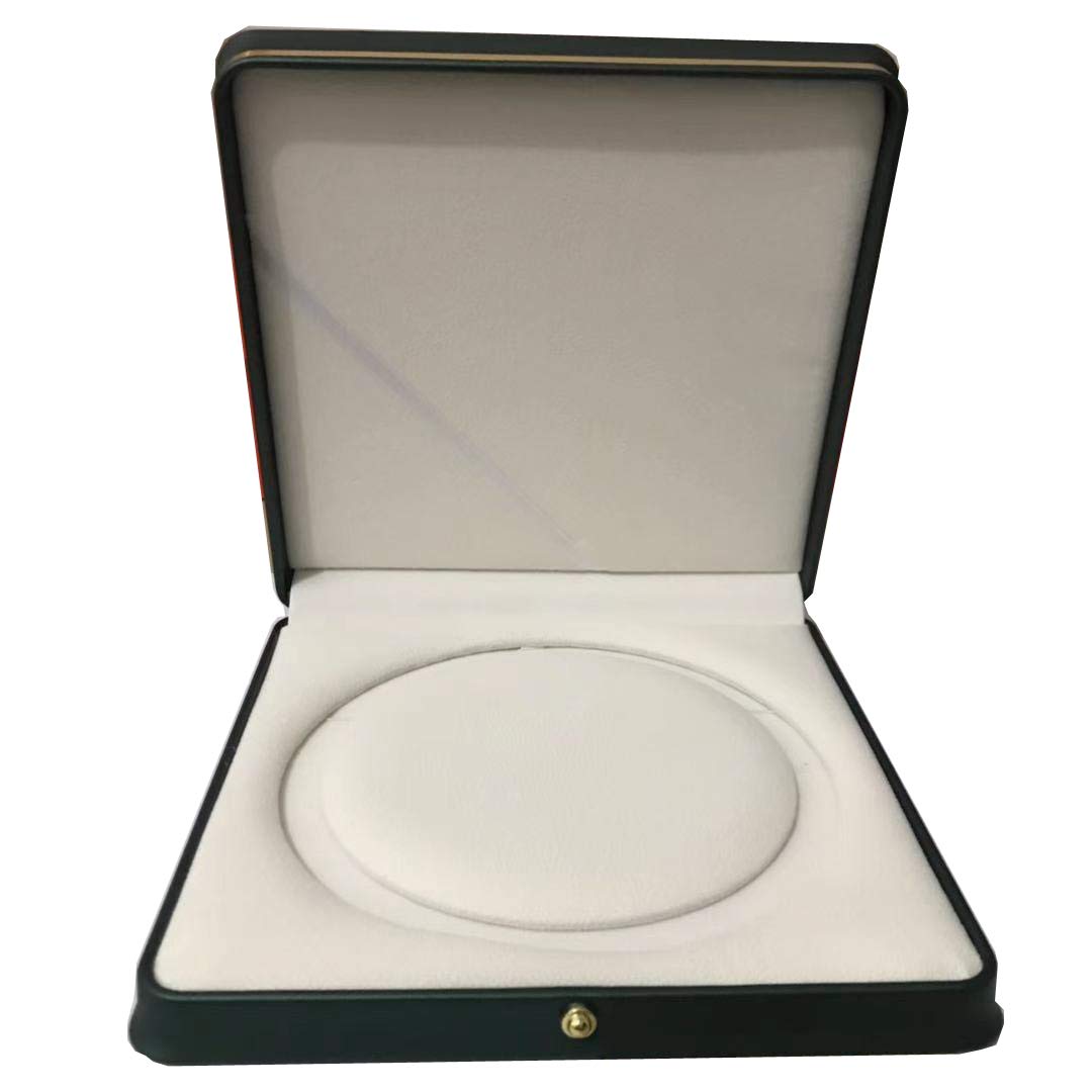 JunningGor Schwarzgrünes Premium-Leder-Schmuckkästchen für Hochzeitsschmuck-Set, Präsentationsbox fü