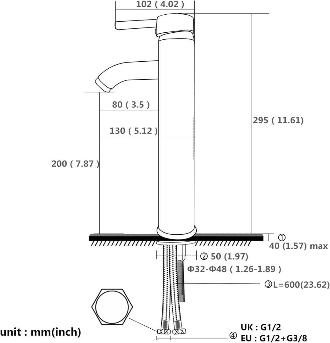 kisimixer Waschtischarmatur Bad Hoch, Wasserhahn Waschbecken Waschtisch Armatur, Einhebelmischer für