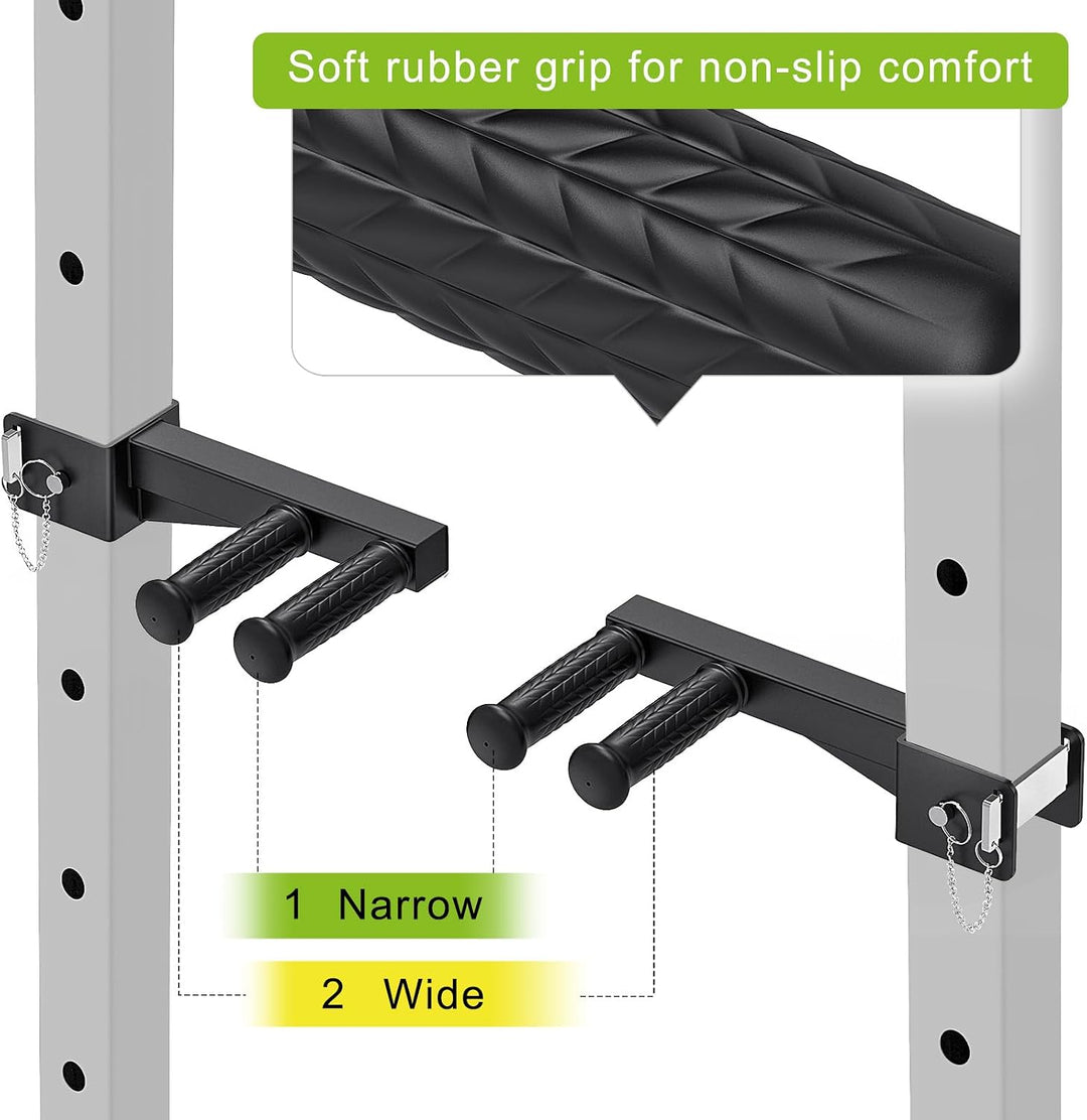 Dip-Stangen-Aufsatz für 2 x 2 Zoll und 3 x 3 Zoll Power Rack, rutschfeste breite und schmale Griffe,