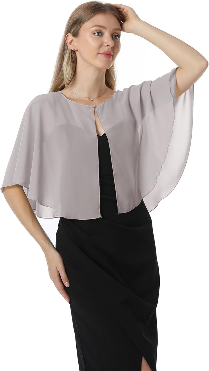 Chiffon-Capelet, weiche Umhänge, Schals und Wickeltücher für Abendkleid, Hochzeit, Umhang der 1920er