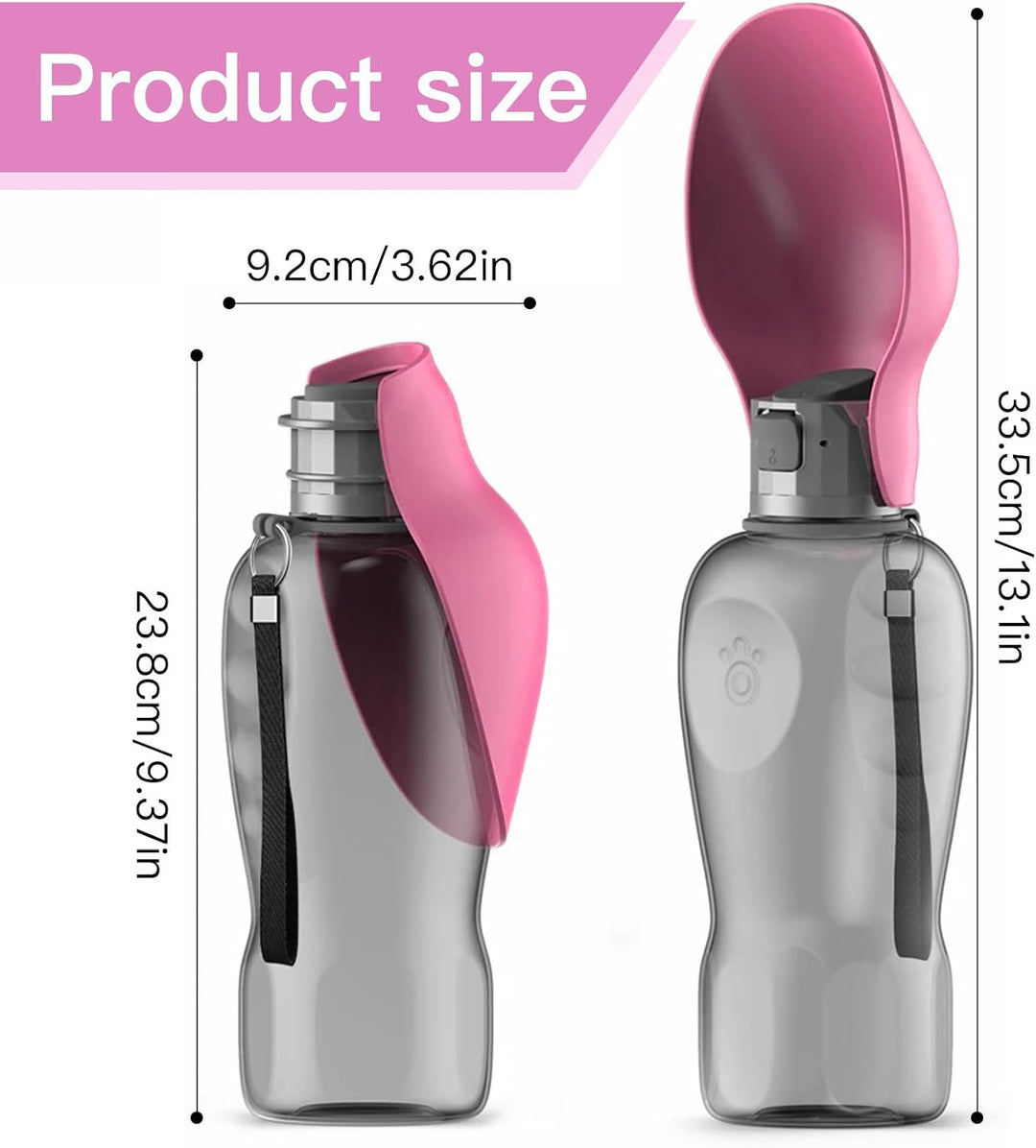 800ML Trinkflasche Hunde für Unterwegs, BPA Frei Wasserflasche Hunde Trinkflasche to Go für Spazierg