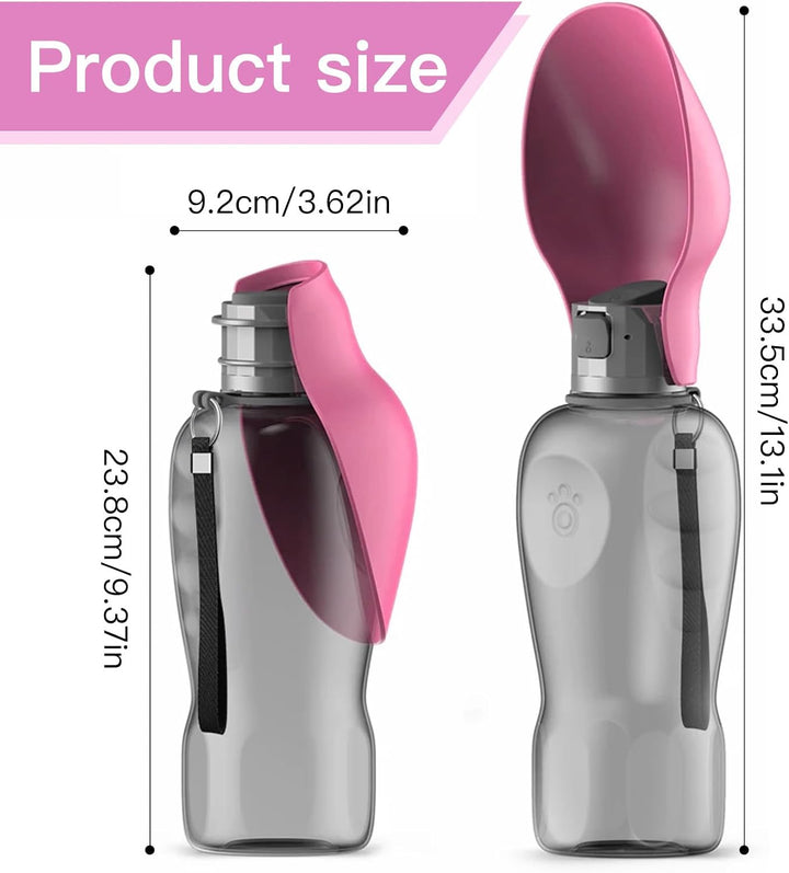 800ML Trinkflasche Hunde für Unterwegs, BPA Frei Wasserflasche Hunde Trinkflasche to Go für Spazierg