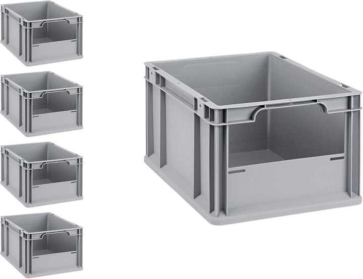 SparSet 5x Eurobox NextGen Insight | HxBxT 22x30x40cm | 20 Liter | Front offen | Eurobehälter, Trans