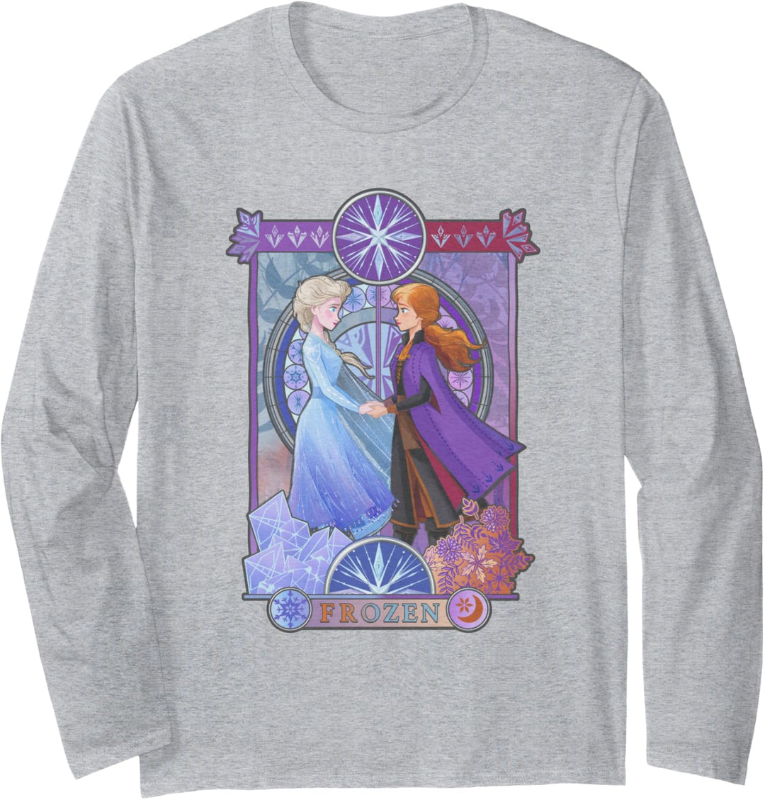 Disney Frozen 2 Elsa Anna Split Geometric Poster Langarmshirt
