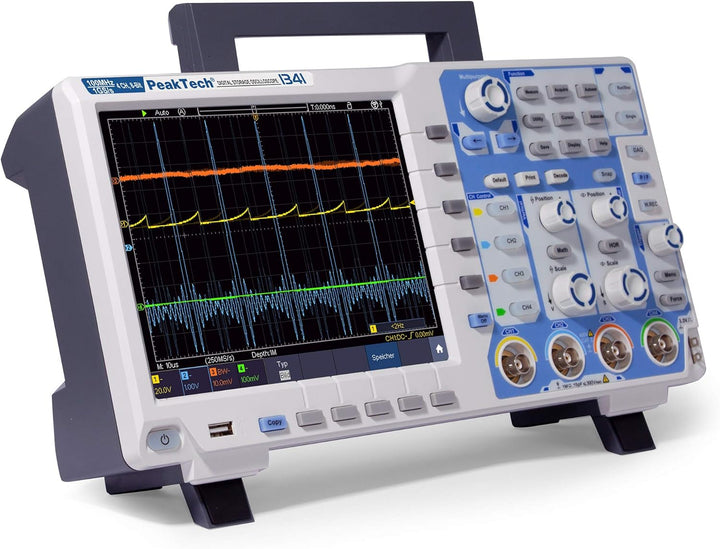 PeakTech 1341 – 4-Kanal Speicher-Oszilloskop 100 MHz - Max. 1 GS/s mit USB, LAN Schnittstelle &amp; 8" H