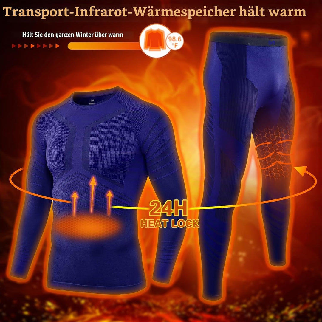 MEETWEE Thermounterwäsche Herren Atmungsaktiv Männer Thermo Funktionswäsche Winter Skiunterwäsche Un