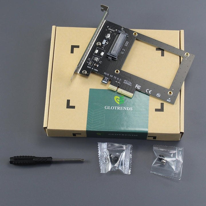GLOTRENDS PU11 U.2 zu PCIe 4.0 X4 Adapter für 2.5 Zoll U.2 SSD, PCIe 4.0 X4 Full Speed
