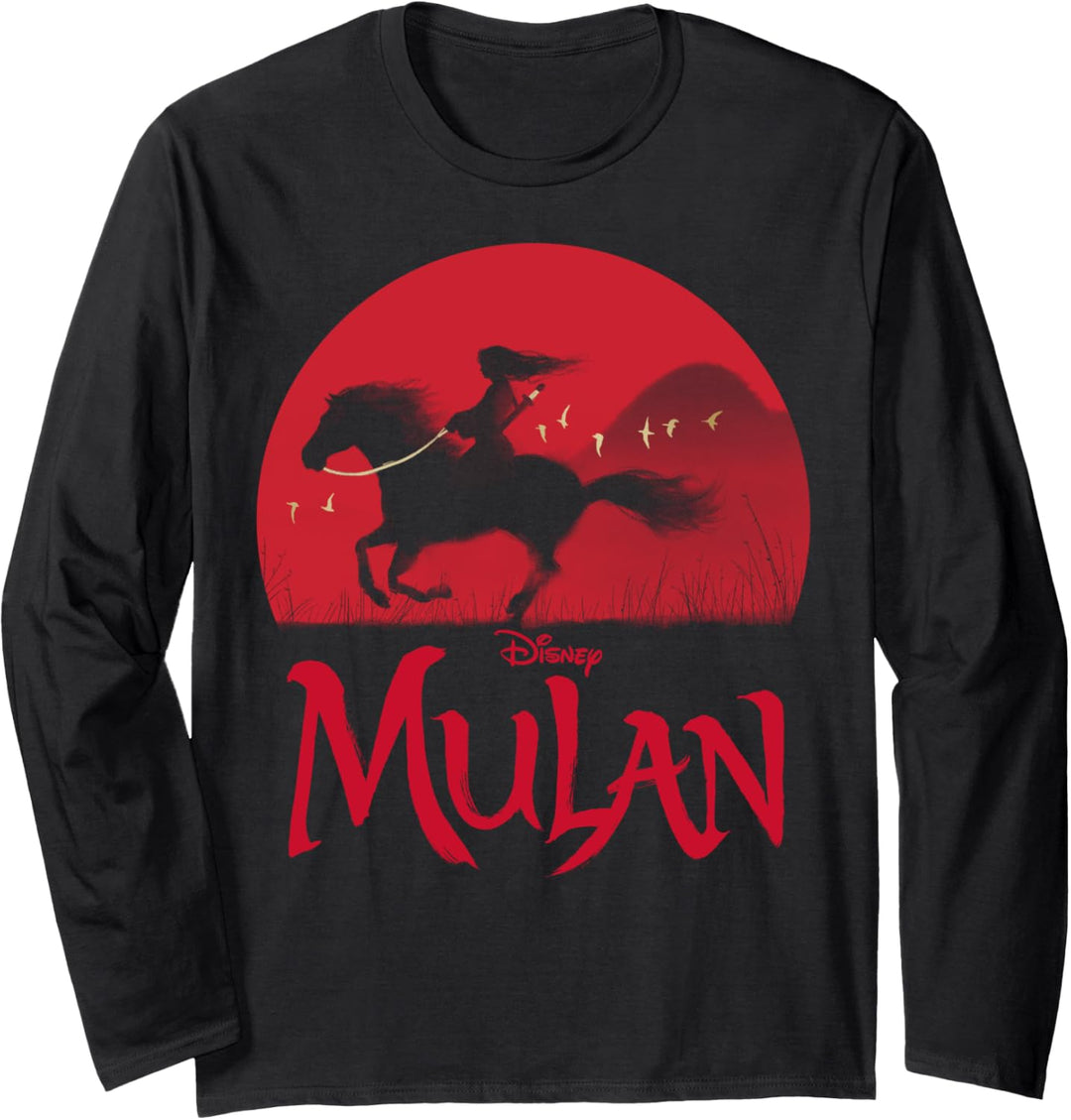 Disney Mulan Live Action Mulan & Khan Sunset Silhouette Langarmshirt