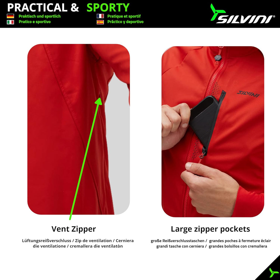 SILVINI ANTEO Softshell Jacke Herren Fahrrad Winter Fahrradjacke Langlaufjacke Herren Radjacke Herre
