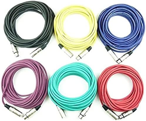 10 Sets Adam Hall Mikrofonkabel je 10 m in den Farben Rot, Gelb, Grün, Blau, Vilolett, Schwarz, XLR