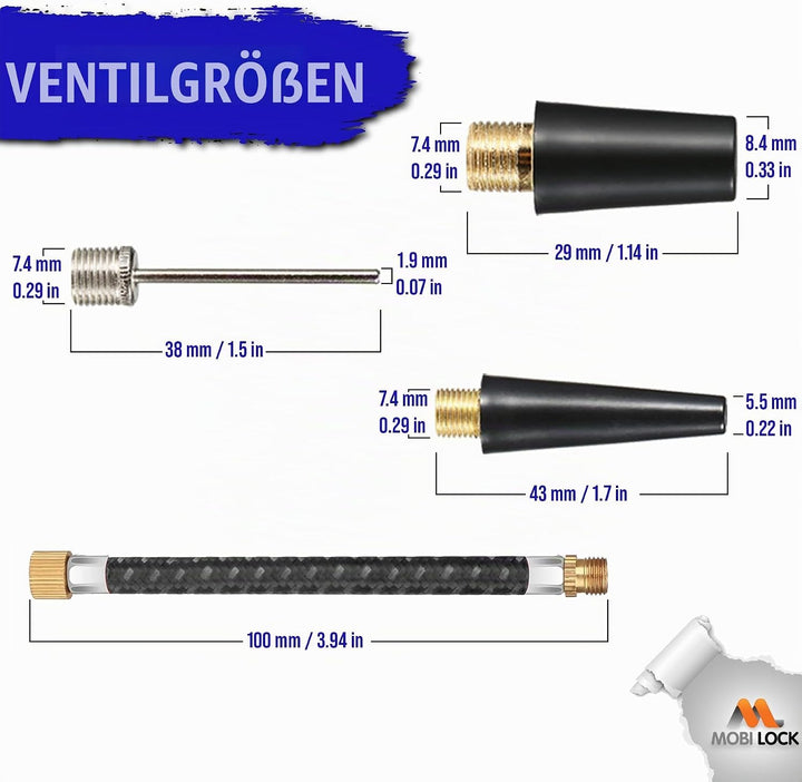 Dual-Action (2-Wege) Pumpe für schnelles und einfaches Aufpumpen von Bällen - mit 1 Schlauch, 4 Pump