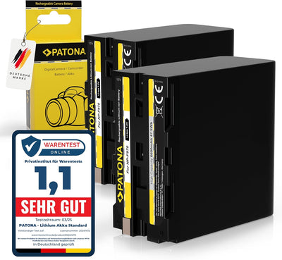 PATONA 2X Akku NP-F970 6600mAh Kompatibel mit Sony MVC-FD200 DSR-PD170 2x NP-F970, 2x NP-F970